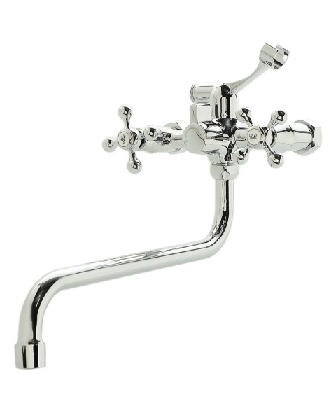 Смеситель для ванны двухвентильный универсальный с душевым набором Orange Classic Pro M72-222cr хром